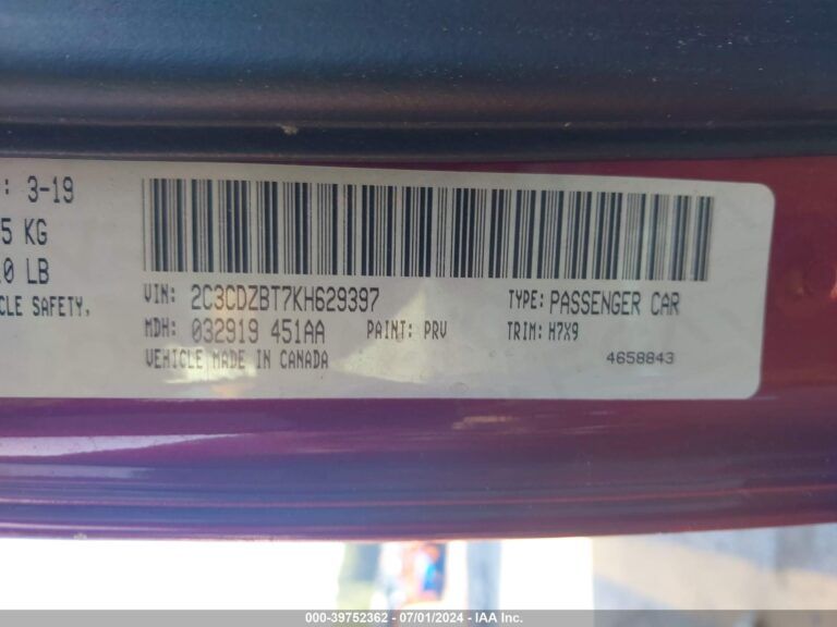2C3CDZBT7KH629397-9